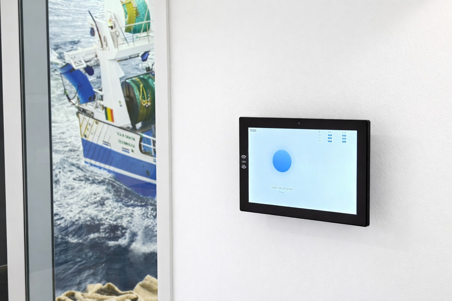 TEED RFID kloksysteem gemonteerd aan de muur